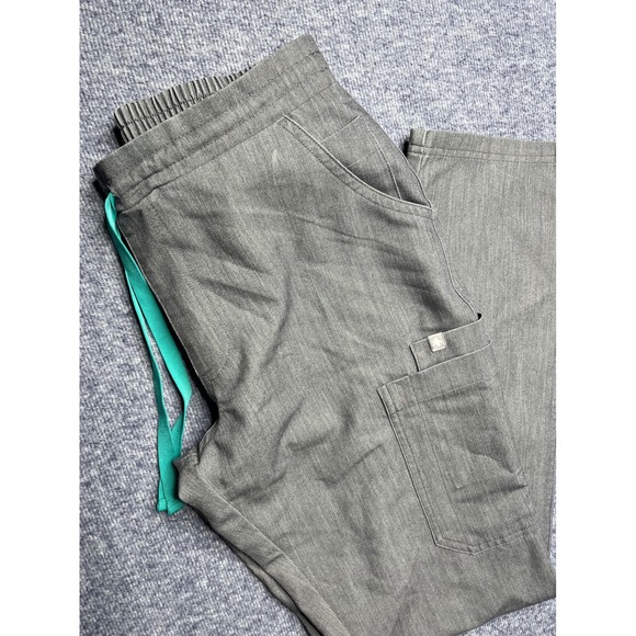 FIGS Technical Collection XS Gray Teal Drawstring Scrub Pants Women's - Picture 1 of 8